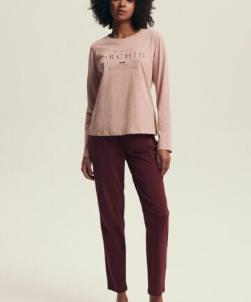 Piżama damska Henderson Ladies 43733 Dorla orchid długa bawełna