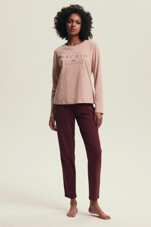 Piżama damska Henderson Ladies 43733 Dorla orchid długa bawełna