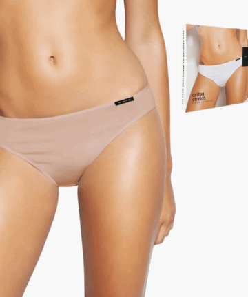 2-PACK Figi damskie Atlantic Bikini bawełniane 2BLP-581-beżowe WYPRZEDAŻ