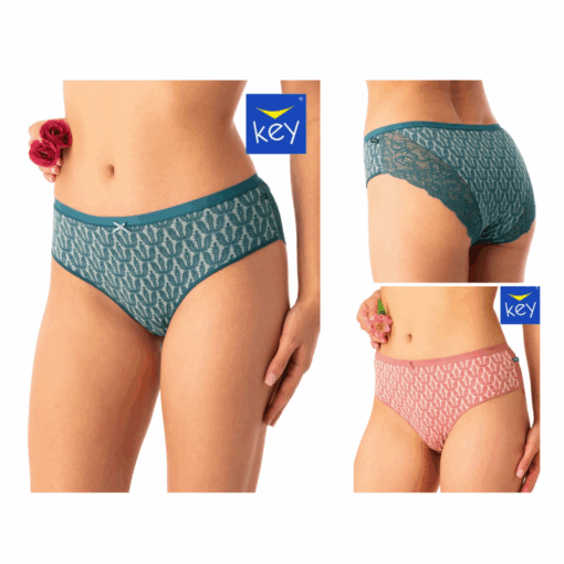 2-PACK Figi damskie KEY LPC-512 B25 mix kolorów bawełniane