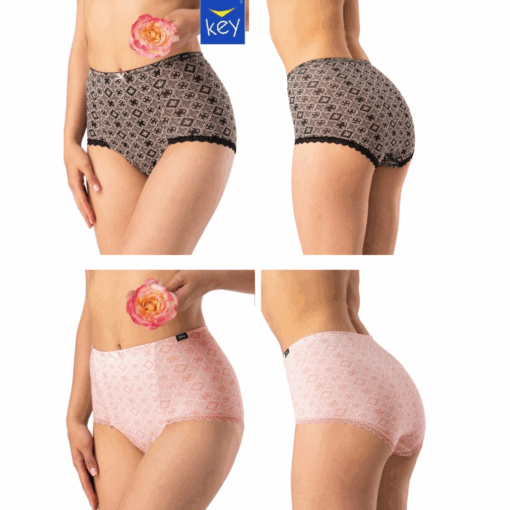 2-PACK Figi damskie KEY LPM-731 B25 mix kolorów bawełniane