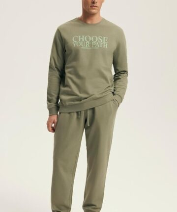 Piżama męska Henderson 43484 Your Homewear military długa bawełna