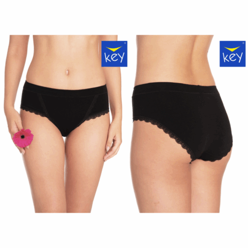 2-PACK Figi damskie KEY LPC-141 czarne bawełniane