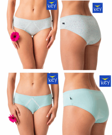 2-PACK Figi damskie KEY LPN-506 A24 mix kolorów bawełniane