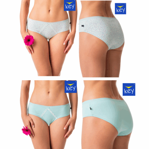 2-PACK Figi damskie KEY LPN-506 A24 mix kolorów bawełniane