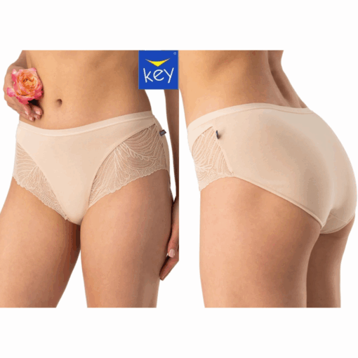 2-PACK Figi damskie KEY LPC-112 BE beżowe bawełniane