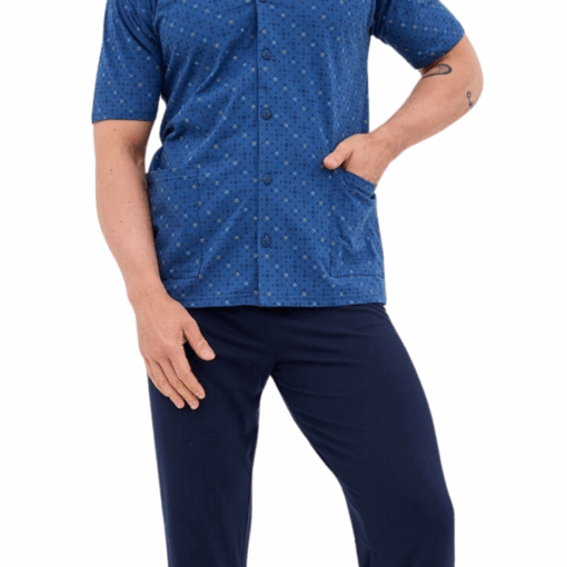 Piżama męska Cornette 318/57 rozpinana jeans - obrazek 3