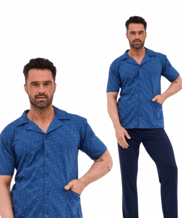 Piżama męska Cornette 318/57 rozpinana jeans