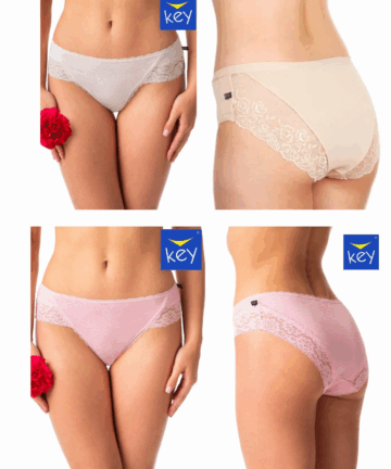 2-PACK Figi damskie KEY LPC-261 A24 mix kolorów bawełniane