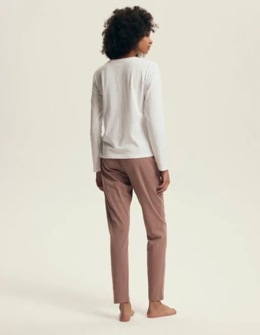 Piżama damska Henderson Ladies 43701 Delanie dusty rose długa bawełna - obrazek 2