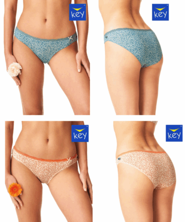 2-PACK Figi damskie KEY LPR-522 B24 mix kolorów bawełniane