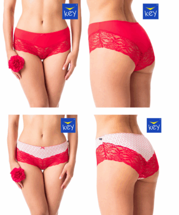2-PACK Figi damskie KEY LPB-985 A24 mix kolorów bawełniane