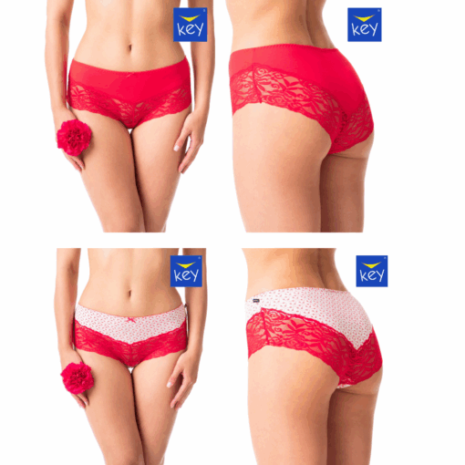 2-PACK Figi damskie KEY LPB-985 A24 mix kolorów bawełniane