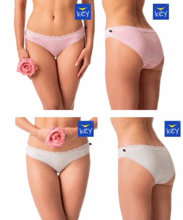 2-PACK Figi damskie KEY LPR-201 A24 mix kolorów bawełniane