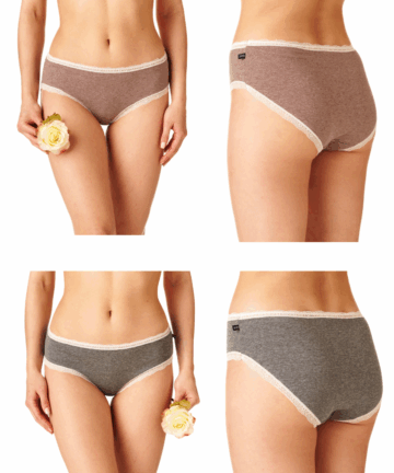 2-PACK Figi damskie KEY LPC-217 B23 mix kolorów bawełniane WYPRZEDAŻ