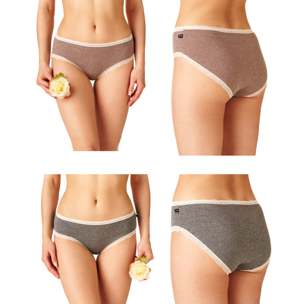 2-PACK Figi damskie KEY LPC-217 B23 mix kolorów bawełniane WYPRZEDAŻ