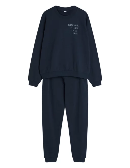 Piżama damska Henderson Ladies 43705 Delancy navy długa bawełna - obrazek 8