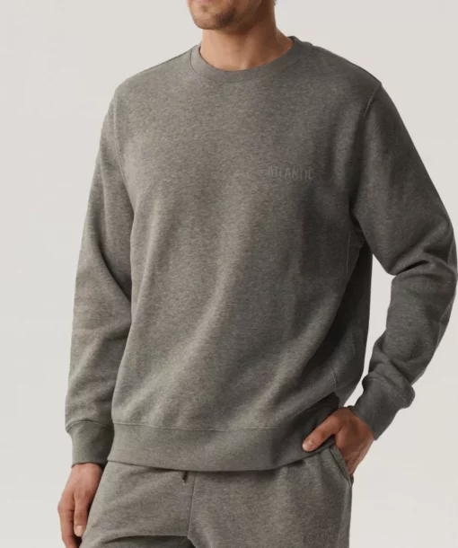 Bluza męska Atlantic HMT-002-SZARY MELANŻ CIEMNY