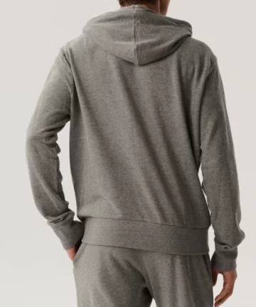 Alternative view of Męska bluza z kapturem Atlantic HMT-001-SZARY MELANŻ CIEMNY