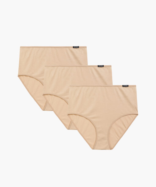 3-PACK Figi damskie Atlantic Maxi Basic 3BLP-585-BEŻOWY bawełniane