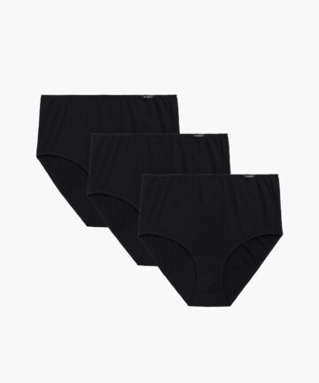 3-PACK Figi damskie Maxi Atlantic Basic 3BLP-585-CZARNY bawełniane
