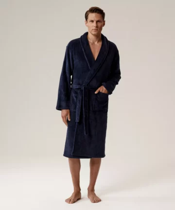 Szlafrok męski Atlantic SZM-002-GRANATOWY poliester