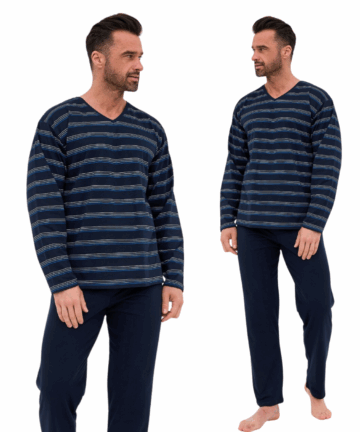 Piżama męska Cornette Various 139/46 granatowa długa mix