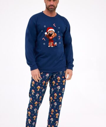 Alternative view of Piżama męska Cornette 115/294 Dog granatowa długa bawełna