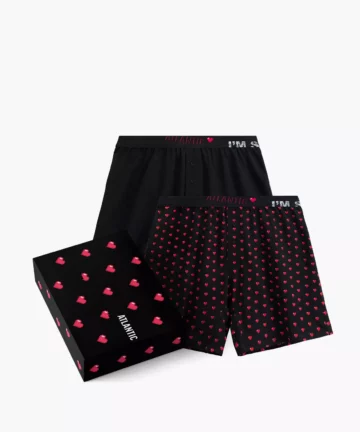 2-PACK Bokserki męskie luźne 2GMB-011-CZARNY