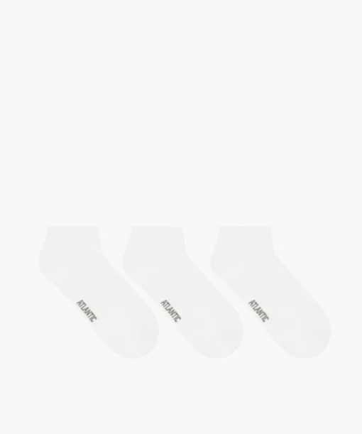 3-PACK Skarpetki męskie Atlantic stopki 3BMC-103-BIAŁY