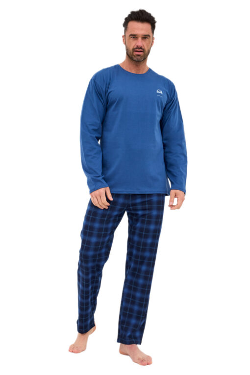 Piżama męska Cornette 124/306 Denali 2 jeans długa bawełna - obrazek 3