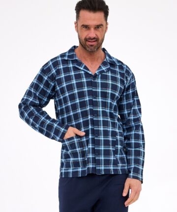 Alternative view of Piżama męska Cornette 114/81 długa rozpinana granatowa bawełna