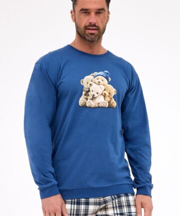 Alternative view of Piżama męska Cornette 115/292 Bears długa jeans bawełna