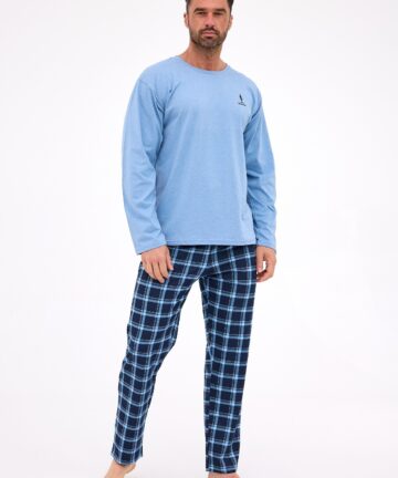 Alternative view of Piżama męska Cornette 124/308 Sequoia niebieska długa  bawełna