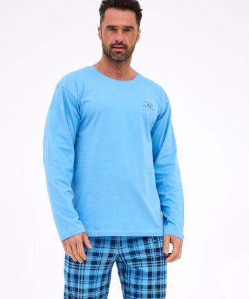 Alternative view of Piżama męska Cornette 124/310 Ready niebieska długa bawełna