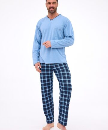 Alternative view of Piżama męska Cornette 122/304 Richard niebieska długa bawełna