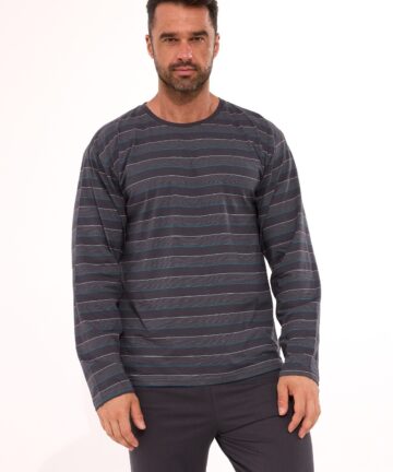 Alternative view of Piżama męska Cornette Various 138/57 grafitowa długa mix