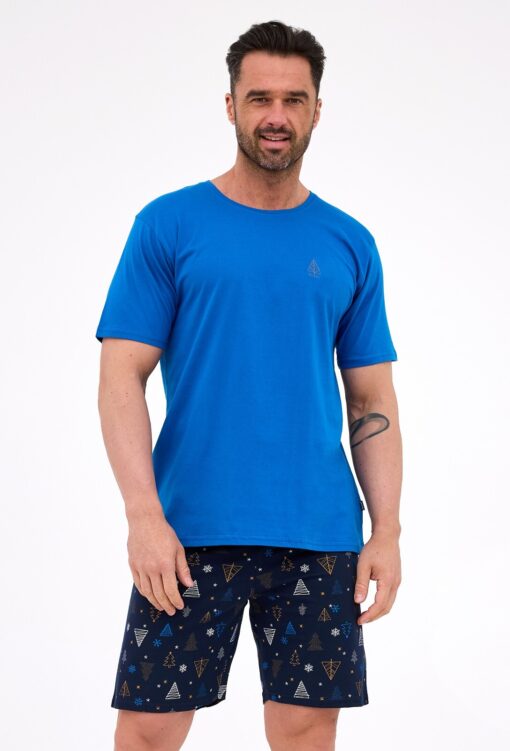 Piżama męska Cornette 326/298 Nihgt 2 Christmas krótka bawełna cobalt - obrazek 2