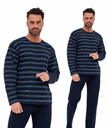 Piżama męska Cornette Various 138/55 granatowa długa mix