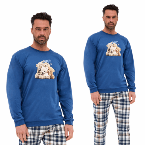 Piżama męska Cornette 115/292 Bears długa jeans bawełna