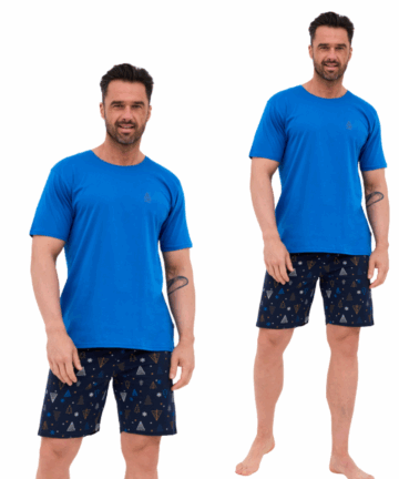 Piżama męska Cornette 326/298 Nihgt 2 Christmas krótka bawełna cobalt