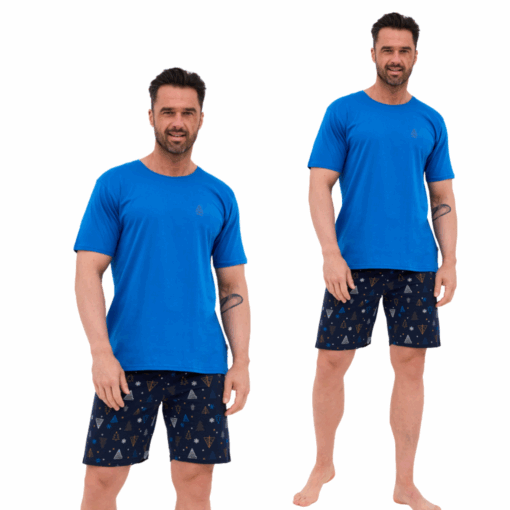 Piżama męska Cornette 326/298 Nihgt 2 Christmas krótka bawełna cobalt