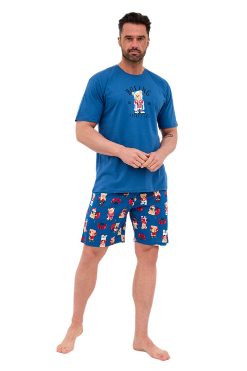 Piżama męska Cornette 326/296 Boxer jeans krótka bawełna - obrazek 3