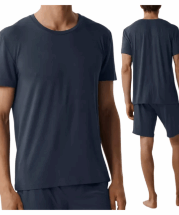 Piżama męska Atlantic BNMP-005-DENIM MELANŻ krótka wiskoza