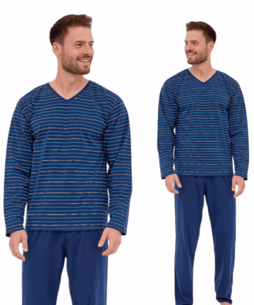Piżama męska Cornette 139/47 granatowa długa  bawełna