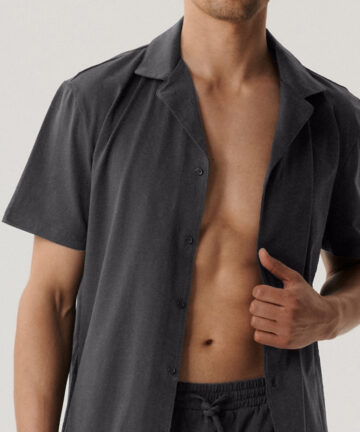 Alternative view of Piżama męska Atlantic BNMP-003-SZARY CIEMNY krótka rozpinana