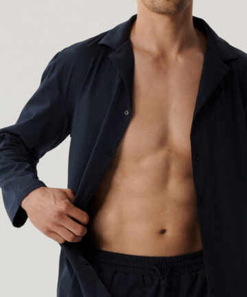 Alternative view of Piżama męska Atlantic BNMP-001-GRANATOWY długa rozpinana