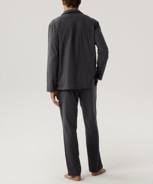 Piżama męska Atlantic BNMP-001-SZARY CIEMNY długa rozpinana - obrazek 4
