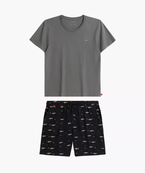 Piżama męska Atlantic NMP-384-KHAJ/CZA bawełniana krótka - obrazek 4