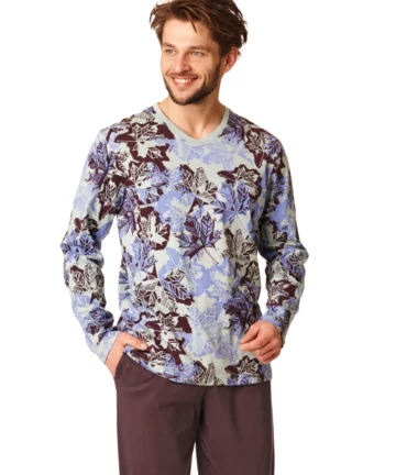 Piżama męska KEY bawełniana MNS-511 B22 brąz